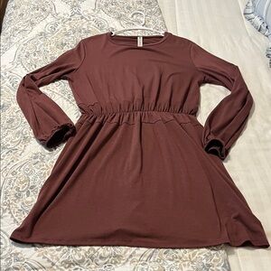 Vanilla Bay Maroon Long Sleeve Dress